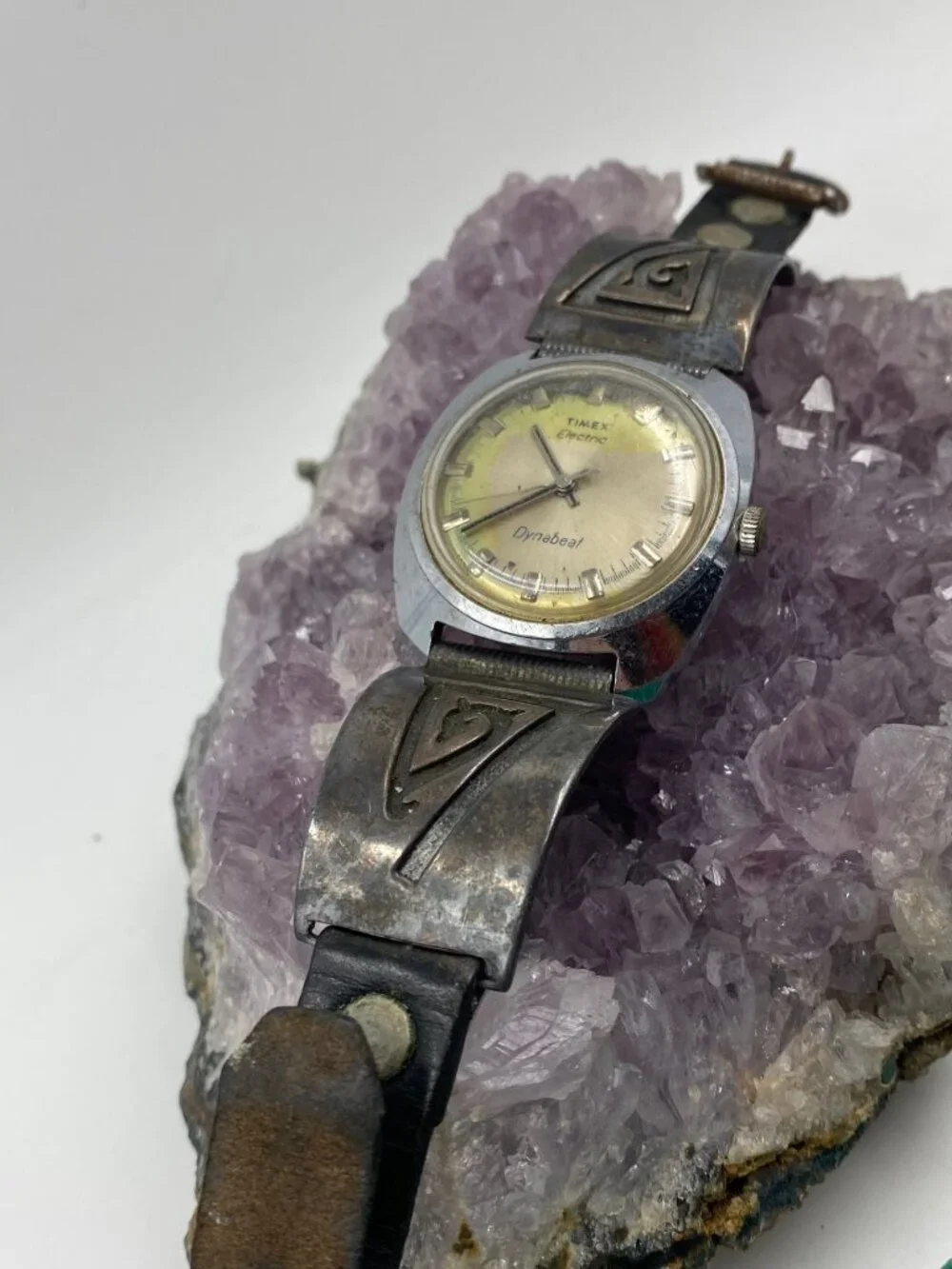 Vintage Timex Electric Dynabeat with Sterling Silver watch tips